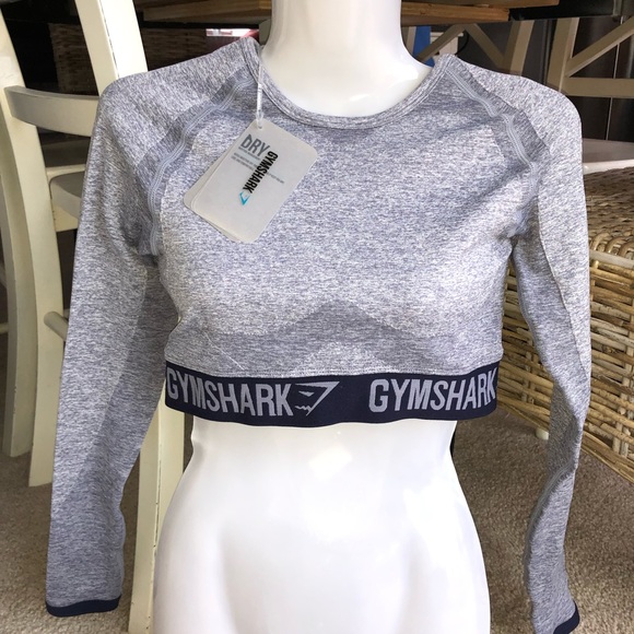 Gymshark Tops - Gym shark flex Crop Top gray marl Women’s s NWT